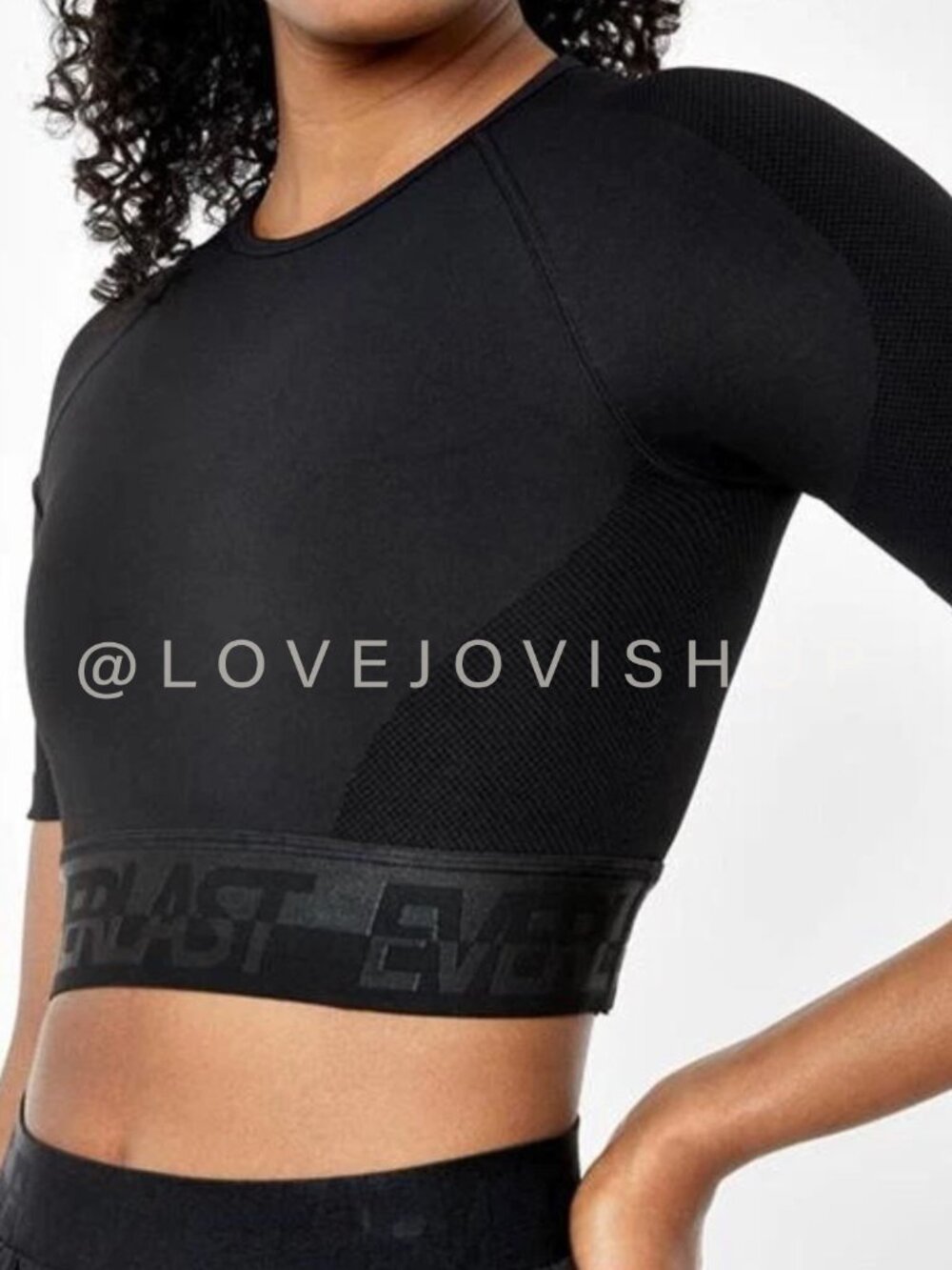 Athleisure | Everlast Seamless Black Short Sleeve Cropped Workout Top M